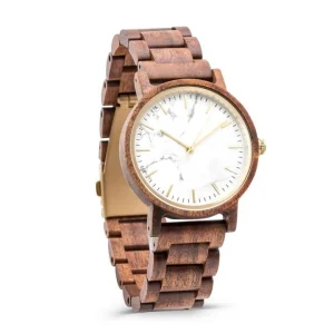 Fashion Natural Marble Wooden Watches Low MOQ Wood Watches Men Custom Logo Wristwatch ODM Watches