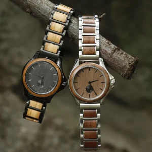 Fashion New Trend Custom Wood Watch Case Strap Multifunction Chronograph Men Wrist Wooden Quartz Watches