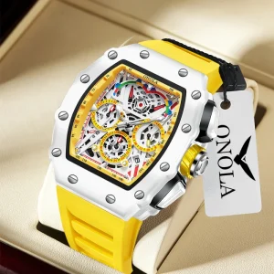 Fashion Quartz Life Waterproof Silicone Strap Men Watch Luminous Multi Functional
