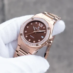 Fashion Quartz Stainless Steel Analog Simple Watch for Women Rose Gold Bracelet Band Luxury Waterproof AWS