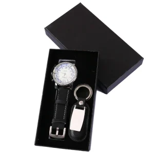 Fashion Quartz Watch Wallet Pen Business Gift Box Practical Men’s Watch for Father’s Day Valentine’s Day