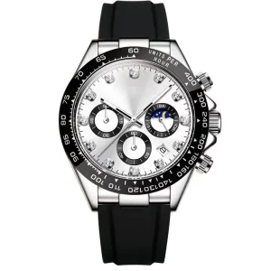 Fashion Quartz Watch for Men Beautiful Waterproof Silicone Band Quartz Watch