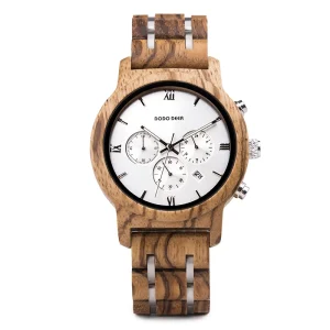 Fashion Quartz Wooden Watch with Pointer Dial 37mm Luxury Private Label for Men Birthday Gift
