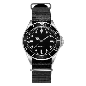 Fashion Quartz Wrist Watches for Men Black Nylon Designer Watch Luxury
