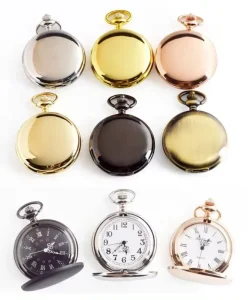 Fashion Smooth 8 Colors Alloy Men Quartz Classic Fob Polished Pocket Watches