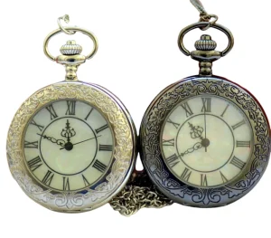 Fashion Smooth and Bright Antique Glass Quartz Round Case 4.7CM Dial Pocket Watch