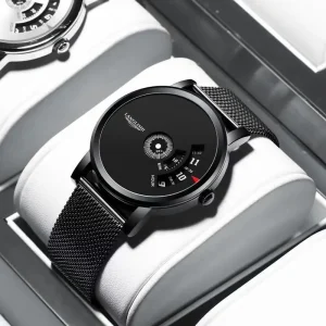 Fashion Sport Watch for Men Waterproof Stainless Steel Quartz Chronograph Watch