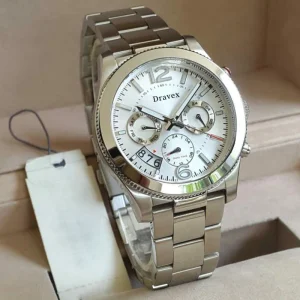 Fashion Stainless Steel White Blue Mother of Pearl Finish Sunday Calendar Quartz Waterproof Women’s Watch