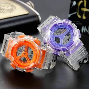 Fashion Transparent Multifunctional Electronic Luxury Sports Hand Watch for Ladies Girls Large Antique Digital Watches