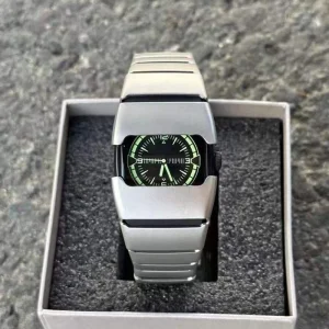 Fashion Trend Y2K Quartz Watches Future Tech Style Dial Plate 18mm Stainless Steel Band Watch for Men Reloj