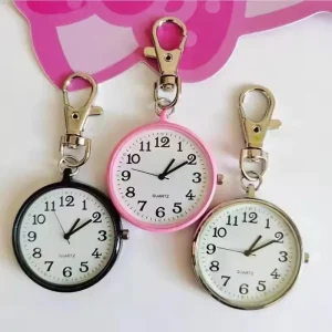 Fashion Unisex Nurse Pocket Watch Classic Round Dial Quartz Analog Alloy Keychain Pocket Watch Men Women Gift
