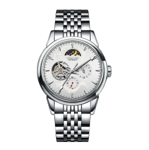 Luxury Mechanical Chronograph Watch for Men Stainless Steel Waterproof Automatic Wristwatch