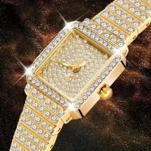 Fashion Watch Korean Version Square Casual Trendy Diamond-Encrusted Quartz