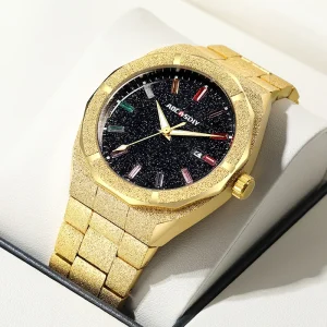 Fashion Watch for Man Waterproof Starry Sky Face Stainless Steel Strap Quartz Watches
