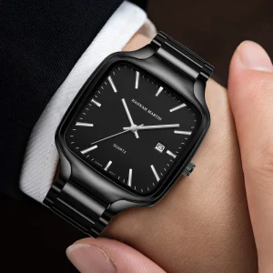 Fashion Watch for Men Waterproof Luminous Simple Style Square Dial Calendar Luxury Quartz Watches Men’s