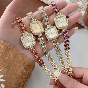 Fashion Watch for Women Square Dial Quartz Movement Alloy Case Charm Casual Ladies Wrist Watch