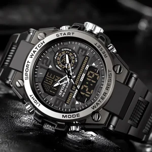 Fashion Waterproof Dual Display Sports Digital Watch Men’s Electronic Watch Direct Sales