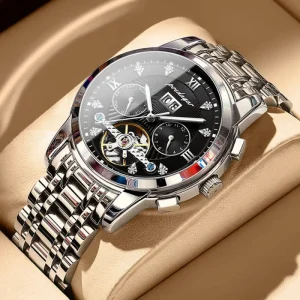 Fashion Waterproof Luxury Men Automatic Wristwatch Stainless Steel Luminous Mechanical Watch
