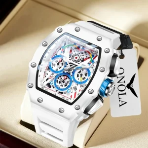 Fashion Wine Bucket Men’s Chronograph Watch Unique Multi Functional Quartz Waterproof Silicone Tape 6827W