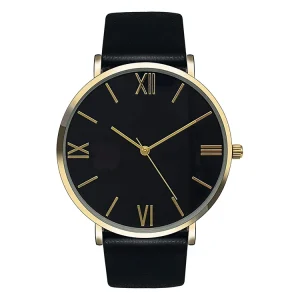 Fashion Women Watch Minimalist Paper-thin Unisex Couple Watch 3 ATM Water Resistant Quartz Movement Leather