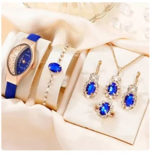 Fashion Women’s Belt Ball Watch Women’s Oval Quicksand Quartz Watch Set