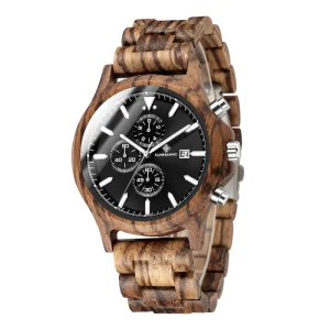 Fashion Wood Watches for Men Chronograph Wooden Watch