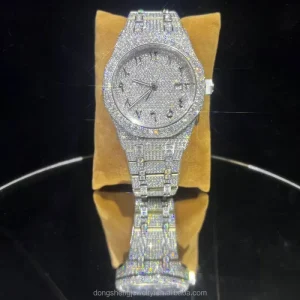 Fashionable Hip-hop Style Watch Exquisitely Decorated with Dazzling Sapphires and Diamonds