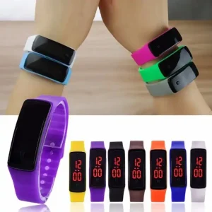 Fashionable LED Sports Watch with Colorful Silicone Band Kids’ Touch Digital Wrist Watches Gifts