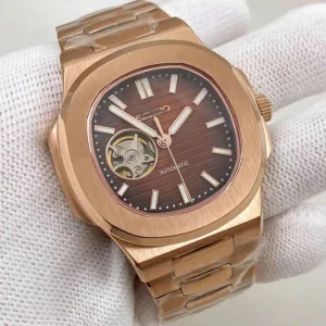 Fashionable Luxury Stainless Steel Skeleton NH38 Automatic Sport Mens Mechanical Watch OEM Custom