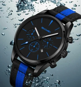Fashionable Quartz Analog Watch Business Casual Waterproof 30m Nylon Strap Water Resistant For Office & Travel