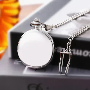 Fashionable Surface Laser Logo Quartz Pocket Watch Flip Cover Retro Gold Pocket Watch Custom Factory