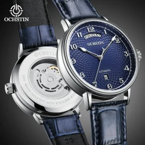 Fashionable Watch with Luminous Hour Hands Week Display Mechanical Watch Suitable for Casual Wear Men’s Watch