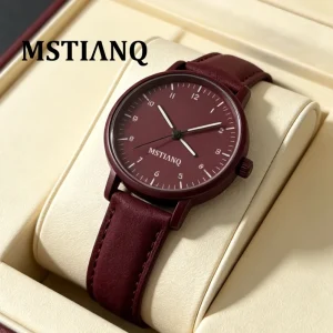 Fashionable Women’s Watches Colored Glass Mirror Leather Straps Women’s Watches