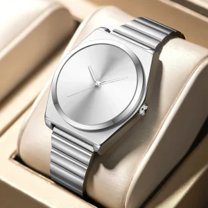Fashionable and Casual Trend Men’s Watch Versatile Style High Aesthetic Value Waterproof Steel Band Quartz Watch