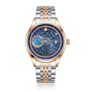 Fashionable and Trendy Star Themed Rotating Art for Men Suitable for Business and Casual Wear Fully Automatic Mechanical Watch