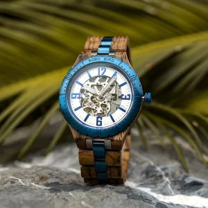 Fast Delivery China Original Movement Vintage Mechanism Luxury Automatic Stainless Steel Analog Wood Watch for Men