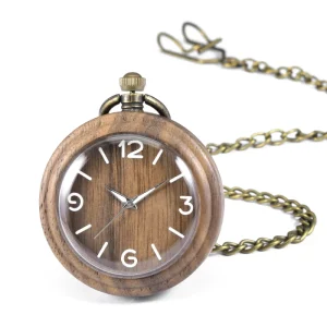 Fast Delivery Handmade Wooden Fashion Pocket Watch