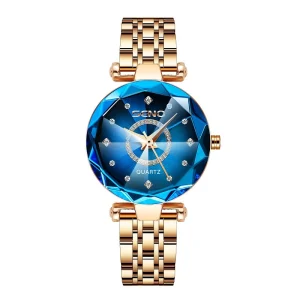 Female Quartz Analog Diamond Watch Luxury Starry Women’s Stainless Steel Waterproof Lady Bracelet Watch