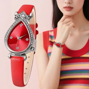 Female W013 Quartz Watch Match Face Strap Color Leather Wristwatch Ladies’ Watch