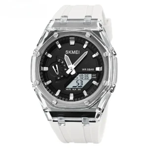 Fenyi Fashion Couple Luminous Calendar Waterproof Plastic Strap Transparent Case Colorful Sports Watch for Men Women