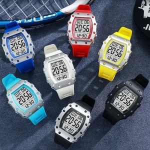 Fenyi Trendy Fashion Leisure Multifunctional Outdoor Sports Waterproof Digital Plastic Electronic Watch Men Boys