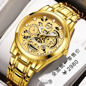Fenyi Trendy High Quality Fashion Business Casual Calendar Luminous Waterproof Alloy Quartz Watch for Men