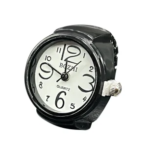 Finger Watch Ring Quartz for Women and Men Vintage Round