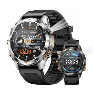 Flashlight Smart Watch 3ATM Waterproof Ultra long Life All Metal Body Smart Talk Multi sport Mode Outdoor Sport