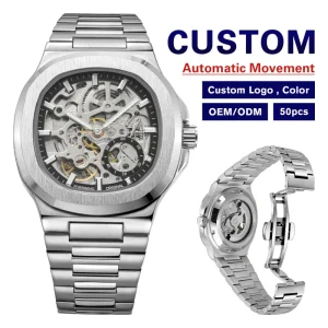 For Factory New Men’s Luxury Automatic Power Reserve Stainless Steel Analog Custom Watches Low MOQ