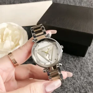Foreign Trade Fashion Steel Strip with Diamond Inlaid Personalized Quartz Watch for Women’s Jewelry Diamond Lens Women’s Watch