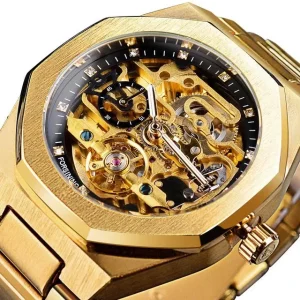 Forsining GMT1211 Mechanical Watch Diamond Stainless Steel Manual Mechanical Watch Men