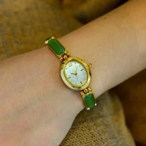French Vintage Gold Women’s Watch Gem Inlaid Luxury High Grade Custom Material Factory Direct Shipping