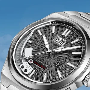 Full Automatic Mechanical Watch Stainless Steel Band Waterproof Luminous Date Calendar Business Men’s Watch