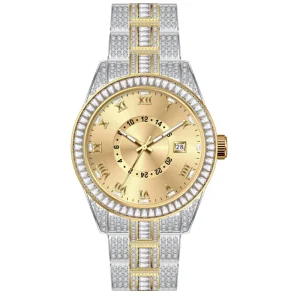Full Iced Men’s Watch with Mechanical Miyota Movement Stainless Steel Case and Bracelet 24 Hours Analog Dial